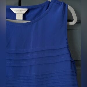 NWOT women’s christopher & banks blue flowy sleeveless blouse, size petite large